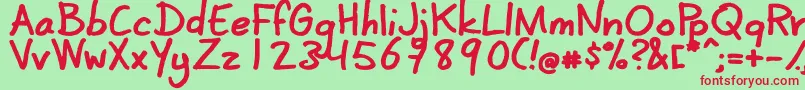 CoertschriftDik-Schriftart – Rote Schriften auf grünem Hintergrund
