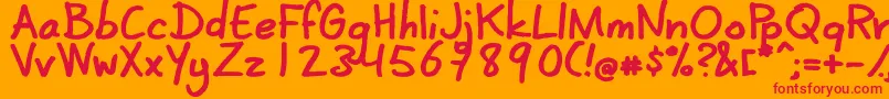 CoertschriftDik Font – Red Fonts on Orange Background