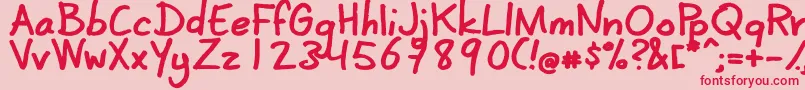 CoertschriftDik-Schriftart – Rote Schriften auf rosa Hintergrund