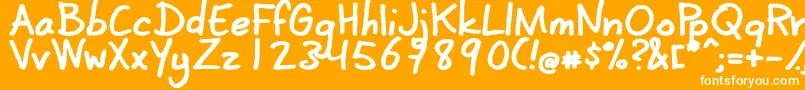 CoertschriftDik-Schriftart – Weiße Schriften auf orangefarbenem Hintergrund