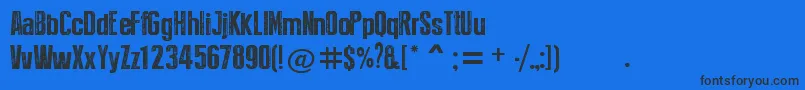 Шрифт PressStyleExtraL – чёрные шрифты на синем фоне