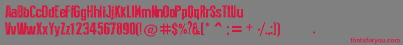PressStyleExtraL Font – Red Fonts on Gray Background