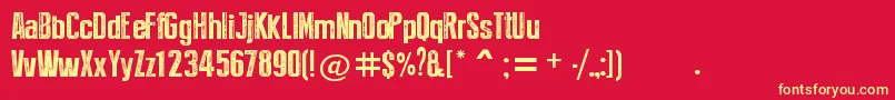 PressStyleExtraL Font – Yellow Fonts on Red Background