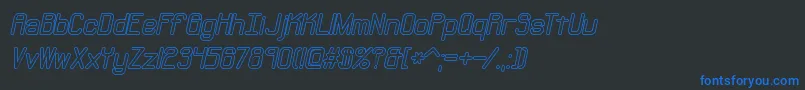 Шрифт NeuralOutlineBrk – синие шрифты на чёрном фоне