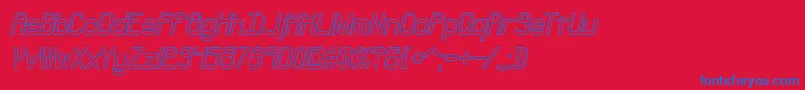 NeuralOutlineBrk Font – Blue Fonts on Red Background