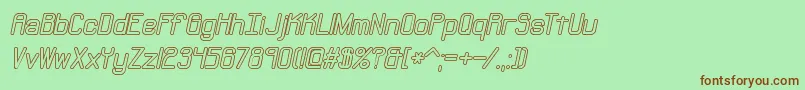 NeuralOutlineBrk Font – Brown Fonts on Green Background
