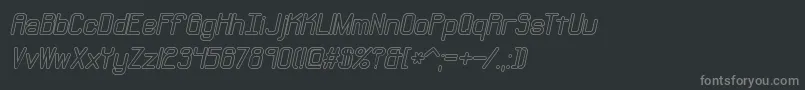 NeuralOutlineBrk-fontti – harmaat kirjasimet mustalla taustalla