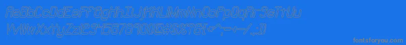 Fonte NeuralOutlineBrk – fontes cinzas em um fundo azul