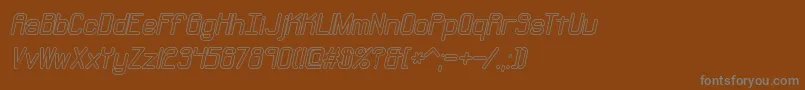 NeuralOutlineBrk-fontti – harmaat kirjasimet ruskealla taustalla
