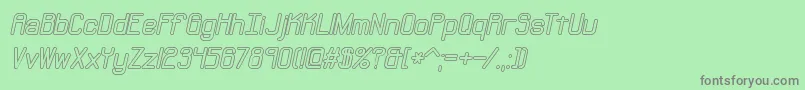 NeuralOutlineBrk Font – Gray Fonts on Green Background