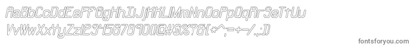 NeuralOutlineBrk-fontti – harmaat kirjasimet valkoisella taustalla