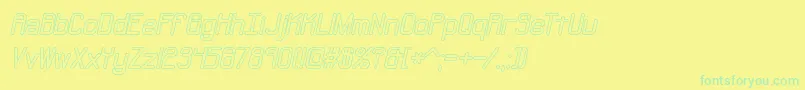 Czcionka NeuralOutlineBrk – zielone czcionki na żółtym tle