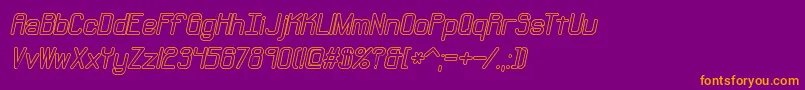 NeuralOutlineBrk Font – Orange Fonts on Purple Background