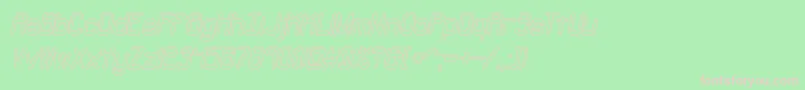NeuralOutlineBrk-Schriftart – Rosa Schriften auf grünem Hintergrund