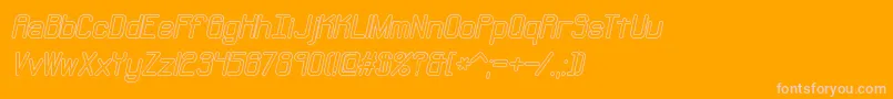 NeuralOutlineBrk-fontti – vaaleanpunaiset fontit oranssilla taustalla