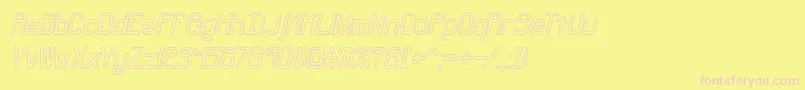 フォントNeuralOutlineBrk – ピンクのフォント、黄色の背景