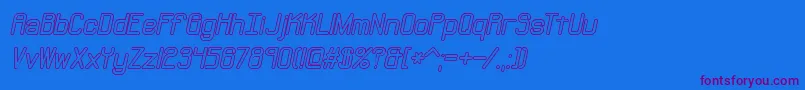 NeuralOutlineBrk Font – Purple Fonts on Blue Background