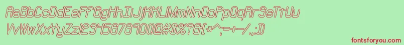 NeuralOutlineBrk Font – Red Fonts on Green Background