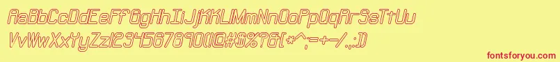 NeuralOutlineBrk Font – Red Fonts on Yellow Background