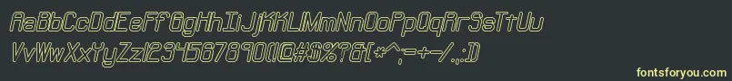 NeuralOutlineBrk Font – Yellow Fonts on Black Background