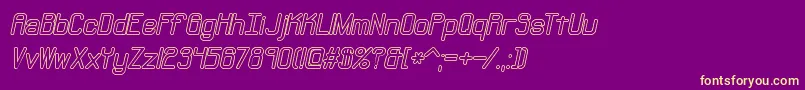 NeuralOutlineBrk Font – Yellow Fonts on Purple Background