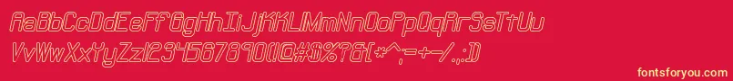 NeuralOutlineBrk Font – Yellow Fonts on Red Background