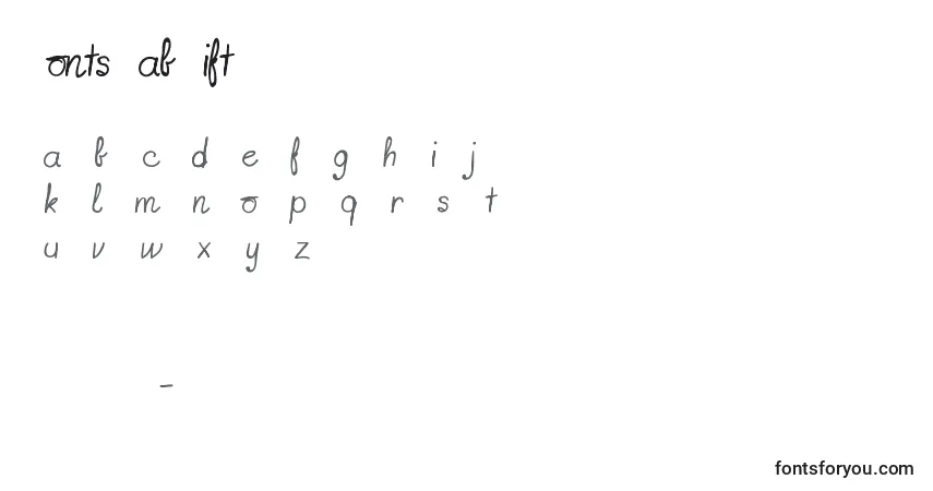 A fonte FontsLabGift – alfabeto, números, caracteres especiais