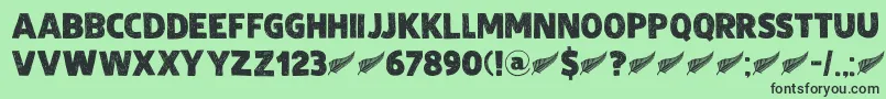 fuente DkZealand – Fuentes Negras Sobre Fondo Verde