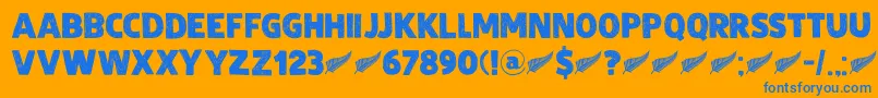 DkZealand Font – Blue Fonts on Orange Background