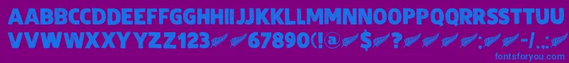 DkZealand Font – Blue Fonts on Purple Background