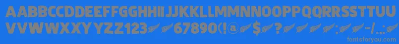 DkZealand Font – Gray Fonts on Blue Background