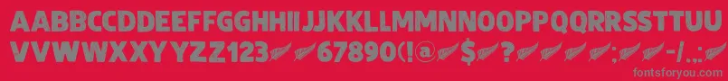 Czcionka DkZealand – szare czcionki na czerwonym tle