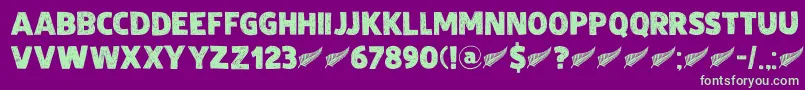 DkZealand Font – Green Fonts on Purple Background