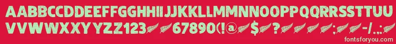 DkZealand Font – Green Fonts on Red Background