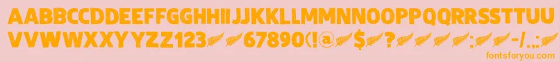 DkZealand Font – Orange Fonts on Pink Background