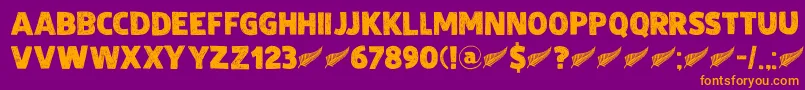 DkZealand Font – Orange Fonts on Purple Background