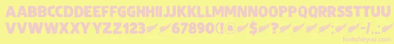 DkZealand Font – Pink Fonts on Yellow Background