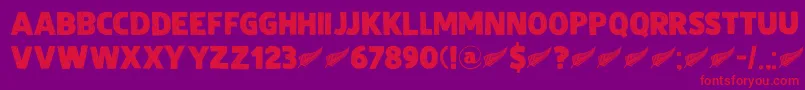 DkZealand Font – Red Fonts on Purple Background