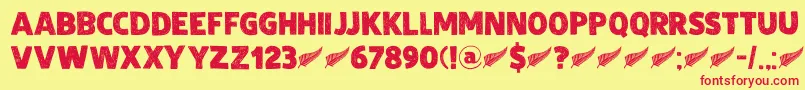 DkZealand Font – Red Fonts on Yellow Background