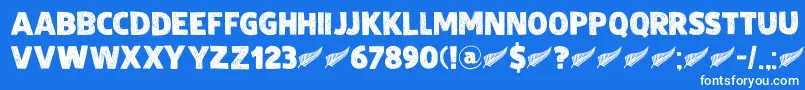 DkZealand Font – White Fonts on Blue Background