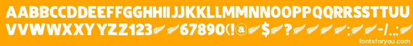 DkZealand Font – White Fonts on Orange Background