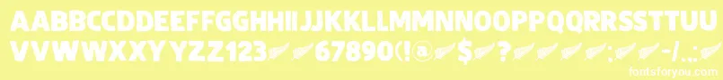 DkZealand Font – White Fonts on Yellow Background