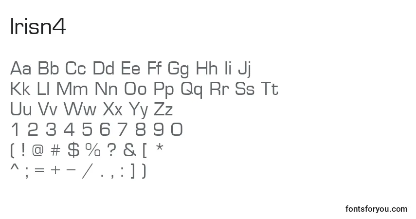 Шрифт Irisn4 – алфавит, цифры, специальные символы