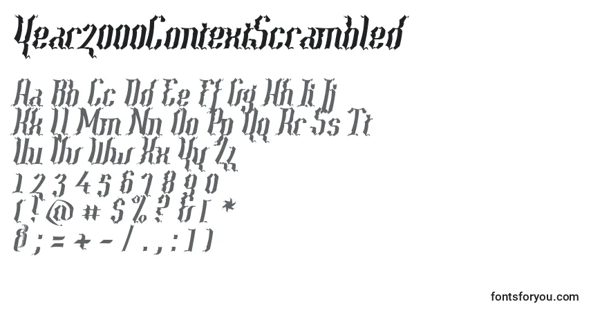 Schriftart Year2000ContextScrambled – Alphabet, Zahlen, spezielle Symbole
