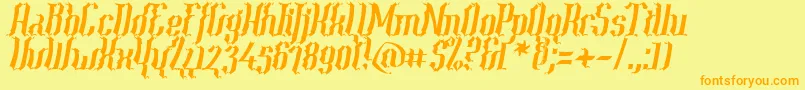 Year2000ContextScrambled Font – Orange Fonts on Yellow Background