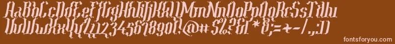 Year2000ContextScrambled Font – Pink Fonts on Brown Background