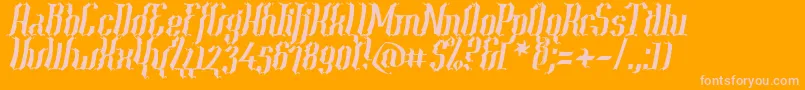 Year2000ContextScrambled Font – Pink Fonts on Orange Background