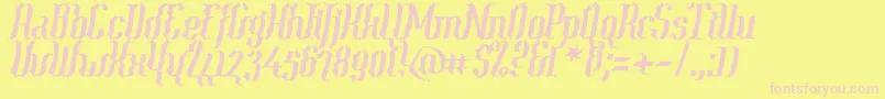 Year2000ContextScrambled Font – Pink Fonts on Yellow Background