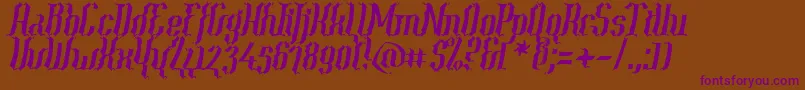 Year2000ContextScrambled Font – Purple Fonts on Brown Background