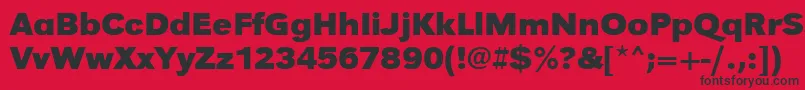 UrwgrotesktwidBold-fontti – mustat fontit punaisella taustalla